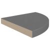 Floating Corner Shelves 4 pcs High Gloss Gray 13.8"x13.8"x1.5" MDF
