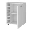 Garret White 6-Bottle Rack Bar Cart