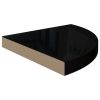 Floating Corner Shelf High Gloss Black 13.8"x13.8"x1.5" MDF