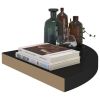 Floating Corner Shelves 4 pcs Black 13.8"x13.8"x1.5" MDF