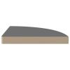 Floating Corner Shelves 4 pcs High Gloss Gray 13.8"x13.8"x1.5" MDF