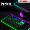 5 CORE Large RGB Gaming Mouse Pad Non-Slip Rubber Base, Waterproof 11.8 x 9.8 Inch LED Desk Mouse Mat Glowing 12 Modes Durable Stitched Edges