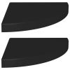 Floating Corner Shelves 2 pcs Black 13.8"x13.8"x1.5" MDF