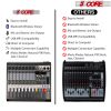 5 Core Audio Mixer 8 Channel DJ Sound Board w Bluetooth USB PC Recording Professional PA Analog Mixing Console For Karaoke Singing Music Podcast Conso