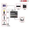 5 Core Audio Mixer 8 Channel DJ Sound Board w Bluetooth USB PC Recording Professional PA Analog Mixing Console For Karaoke Singing Music Podcast Conso