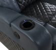 Blue and Black Power Recliner with Bluetooth