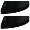Floating Corner Shelves 2 pcs High Gloss Black 13.8"x13.8"x1.5" MDF