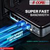 5 Core Ethernet Cable 6 ft Long Cat 6 Computer Internet Patch Cord High Speed WiFi RJ45 for Gaming Indoor Outdoor Use - ET 6FT BLU