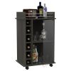 Dukat Bar Cart,Two Shelves, Six Built-in Wine Rack, Four Casters -Espresso