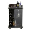 Dukat Bar Cart,Two Shelves, Six Built-in Wine Rack, Four Casters -Espresso