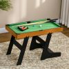 Soozier 38" Foldable Billiards Tabletop Game, Pool Table Set, Fun for the Whole Family with Easy Folding for Storage, Balls, Cues, Chalk