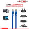 5 Core Ethernet Cable 3 ft Long Cat 6 Computer Internet Patch Cord High Speed WiFi RJ45 for Gaming Indoor Outdoor Use - ET 3FT BLU