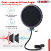 5 CORE XLR Microphone Condenser Mic w/Microphone ARM for Computer Gaming, Podcast, Tripod Stand Kit for Streaming, Recording, Vocals, Voice