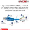 5 Core Ethernet Cable 3 ft Long Cat 6 Computer Internet Patch Cord High Speed WiFi RJ45 for Gaming Indoor Outdoor Use - ET 3FT BLU