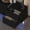 TV Console with Storage Cabinets, Remote Control, APP Control LED TV Stand, Full RGB Color Selection