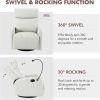 Rocking Recliner Chair,360 Degree Swivel Nursery Rocking Chair,Glider Chair,Modern Small Rocking Swivel Recliner Chair for Bedroom