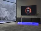 TV Console with Storage Cabinets, Remote Control, APP Control LED TV Stand, Full RGB Color Selection