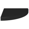 Floating Corner Shelf Black 13.8"x13.8"x1.5" MDF