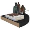 Floating Corner Shelf Black 13.8"x13.8"x1.5" MDF