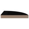 Floating Corner Shelf High Gloss Black 13.8"x13.8"x1.5" MDF