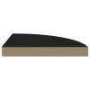 Floating Corner Shelf Black 13.8"x13.8"x1.5" MDF