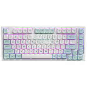 YUNZII YZ75 75% Hot Swappable Wireless Gaming Mechanical Keyboard, RGB Backlights, BT5.0/2.4G/USB-C, Dye Sub PBT Keycaps for Linux/Win/Mac (switch: Gateron Yellow Switch, Color: mint)
