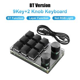 Programming Macro Custom Knob Keyboard RGB 3 Key Copy Paste Mini Button Photoshop Gaming Keypad Mechanical Hotswap Macropad (Axis Body: Red Switch, Color: 9 Key BT)