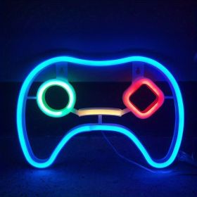 1pc, LED Gaming Neon Gaming Controller Shape LED Logo Light (Color: Blue Tone, model: Neon Sign)